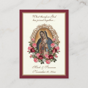 Catholic Wedding Favor Guadalupe Holy Card
