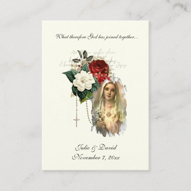 Catholic Wedding Favor Holy Card (Front)