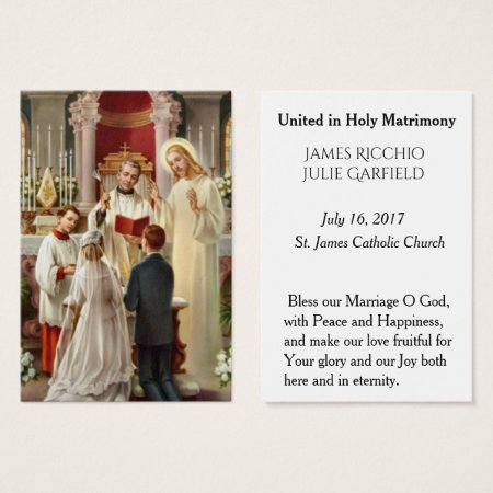Catholic Wedding Favor Holy Card Bride Groom