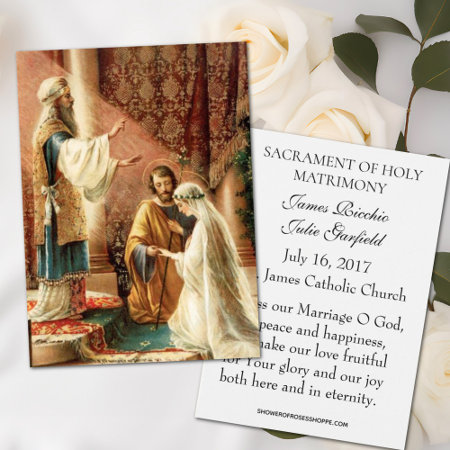 Catholic Wedding Favor Holy Card Bride Groom