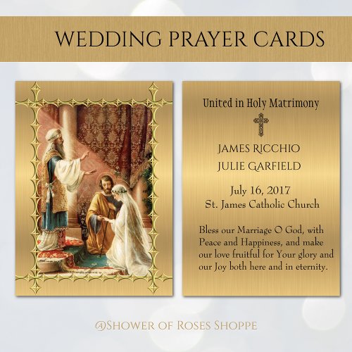 Catholic Wedding Favor Holy Card Bride Groom