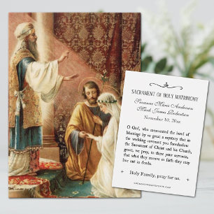 Catholic Wedding Favor Holy Card Bride Groom