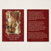 Catholic Wedding Favor Holy Card Damask Maroon (Front & Back)