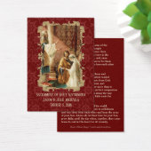 Catholic Wedding Favor Holy Card Damask Maroon (Desk)