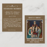 Catholic Wedding Favor Holy Card Mary Joseph<br><div class="desc">This design was created from an image of the betrothal of Mary to Joseph in the Temple.  The High Priest is offering the blessing with the Holy Spirit above them. Your wedding guests would love to receive a memento such as this!  All text and fonts can be customized.</div>