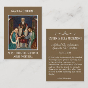 Catholic Wedding Favor Holy Card Mary Joseph