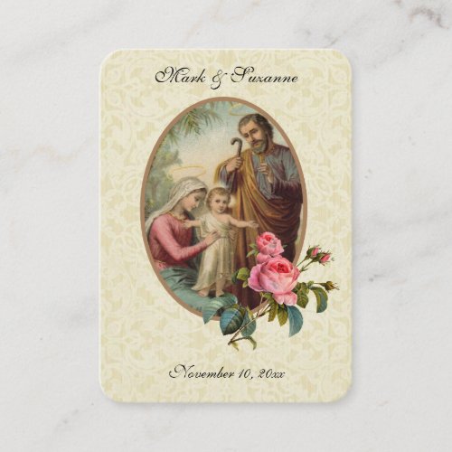Catholic Wedding Favor Holy Family  Card