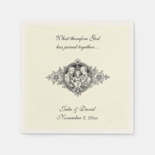 Catholic Wedding Favor Holy Family Ecru Napkins