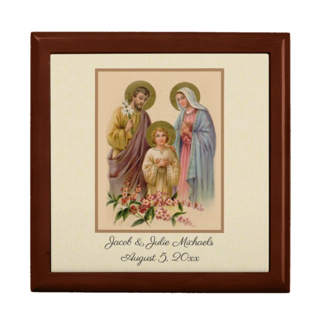 Catholic Wedding Favor Holy Family Elegant Gift Box (Front)
