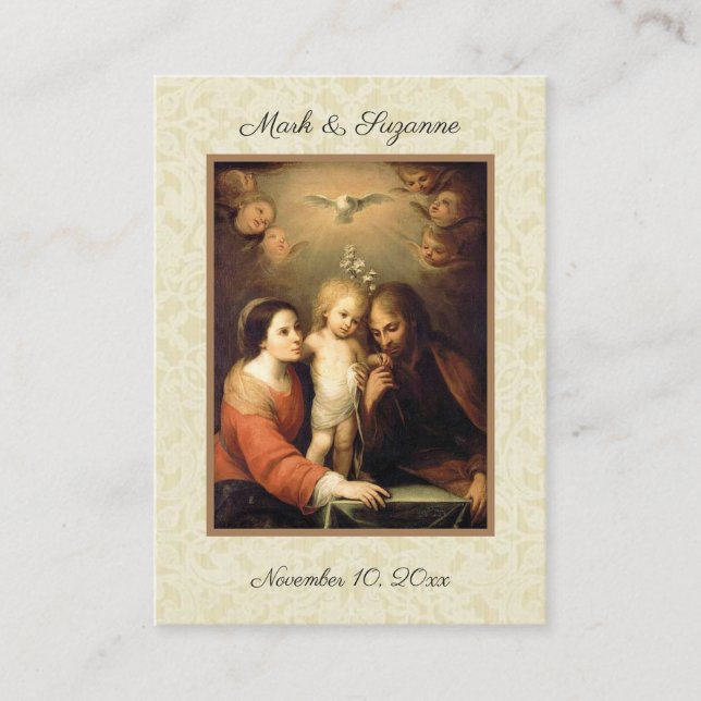 Catholic Wedding Favor Holy Family Holy Card (Front)