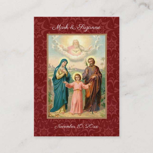 Catholic Wedding Favor Holy Family Holy Card (Front)