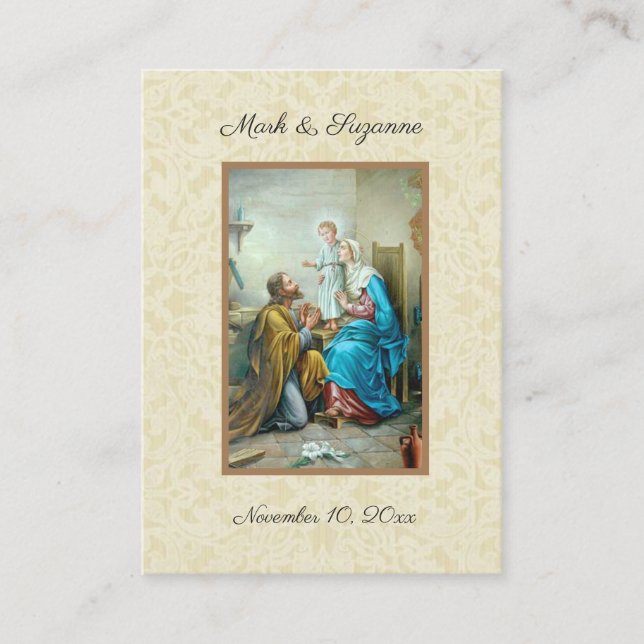 Catholic Wedding Favor Holy Family Holy Card (Front)