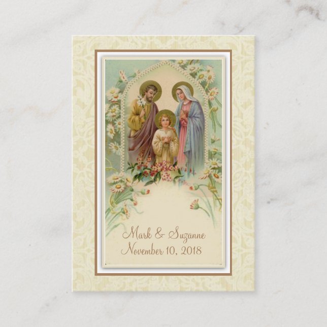 Catholic Wedding Favor Holy Family Holy Card (Front)