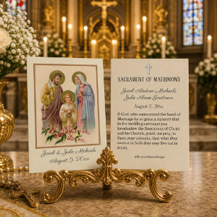 Catholic Wedding Favor Holy Family Holy Card