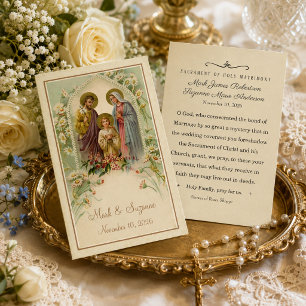Catholic Wedding Favor Holy Family Holy Card