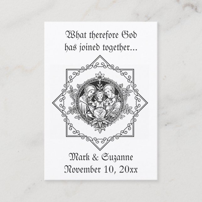 Catholic Wedding Favor Holy Family Holy Card (Front)