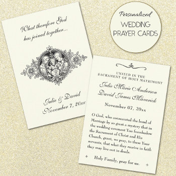 Catholic Wedding Favor Holy Family Remembrance Business Card by ShowerOfRoses at Zazzle