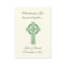 Catholic Wedding Favor Irish Green Celtic Cross