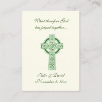 Catholic Wedding Favor Irish Green Celtic Cross 