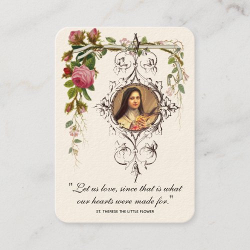 Catholic Wedding Favor St Therese Remembrance Bus Business Card