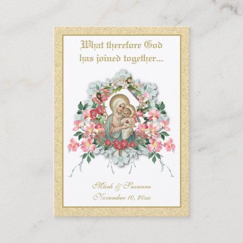 Catholic Wedding Favor Virgin Mary Jesus Holy Card