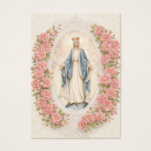 Catholic Wedding Floral Marian Prayer Cards