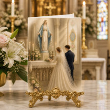 Catholic Wedding Gratitude Kneeling Couple Marian