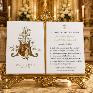 Catholic Wedding Holy Card Marian Cross