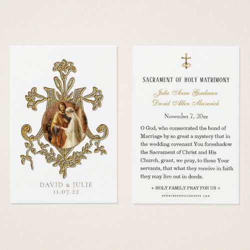 Catholic Wedding Holy Card Traditional