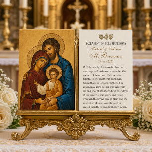 Catholic Wedding Holy Family Prayer Card