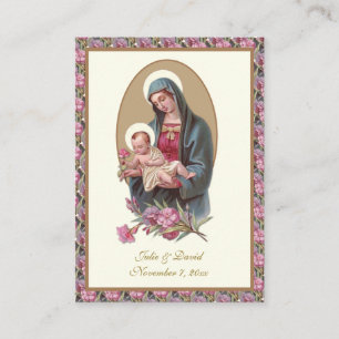 Catholic Wedding Holy Prayer Mary Jesus Floral Business Card