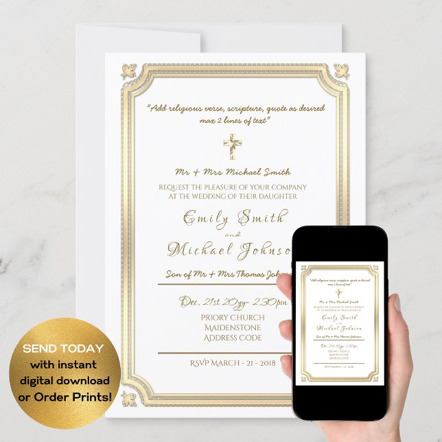 Catholic Wedding Invitation - Formal - With Verse (Creator Uploaded)