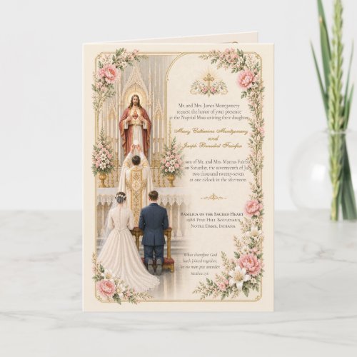 Catholic Wedding Invitation Sacred Heart