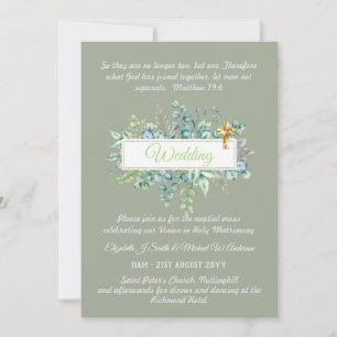 Catholic Wedding Invitations Botanical Greenery
