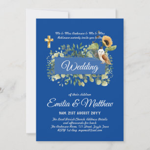 Catholic Wedding Invitations Floral Elegant Modern