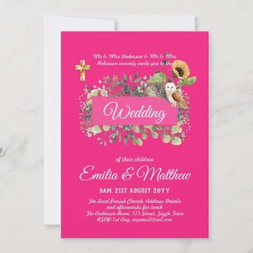 Catholic Wedding Invitations Floral Elegant Modern