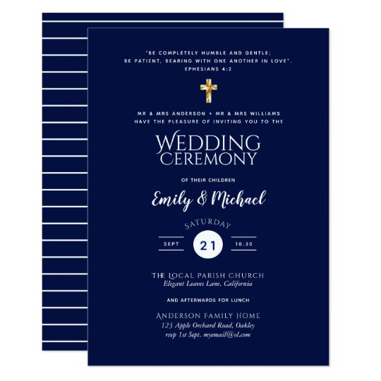 Catholic Wedding Invitations - Parents Names Verse | Zazzle.com