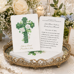 Catholic Wedding Irish Cross Favor Holy Card
