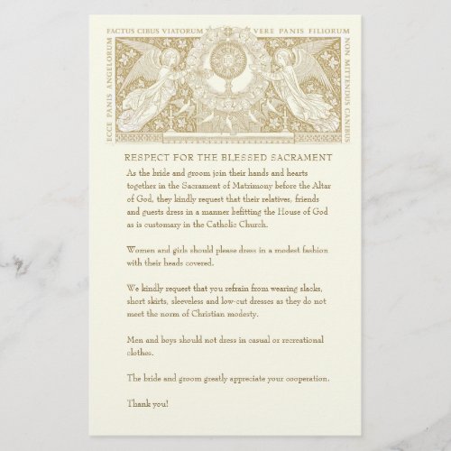 Catholic Wedding Modest Church Attire for Guests Stationery