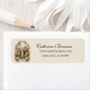 Catholic Wedding Our Lady of Cana Floral Label