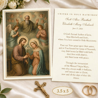 Catholic Wedding Prayer Card Betrothal
