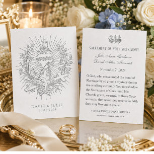 Catholic Wedding Prayer Card Sacred Heart