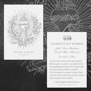 Catholic Wedding Prayer Card Sacred Heart