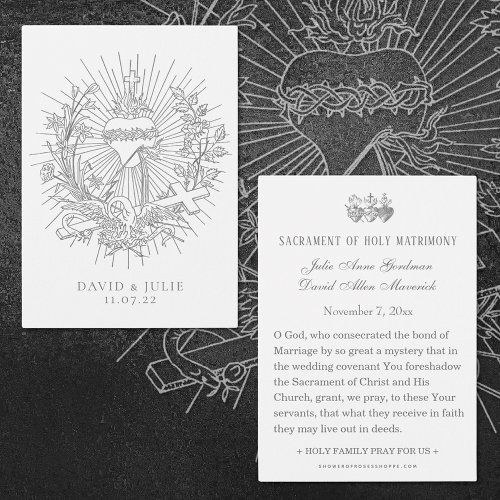  Catholic Wedding Prayer Card Sacred Heart