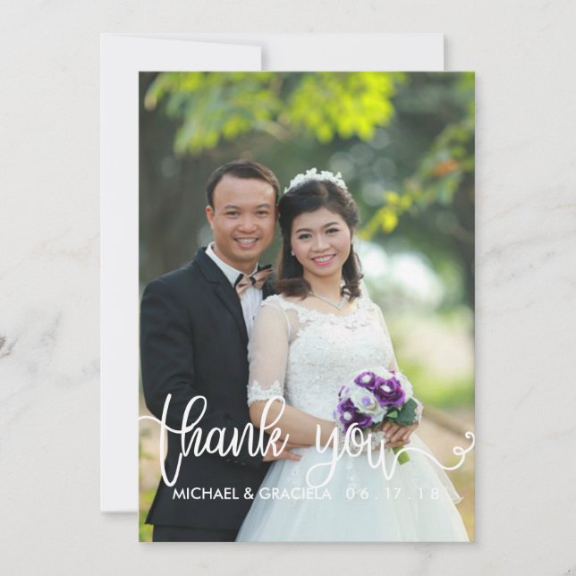 Catholic Wedding Prayer Card | Thank You Overlay (Front)