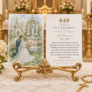 Catholic Wedding Prayer Favor Bride  Marian Altar