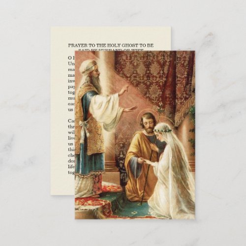 Catholic Wedding Prayer for Husband  Wife Enclosure Card