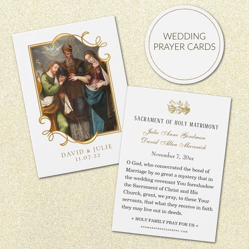Catholic Wedding Prayer Holy Card Betrothal