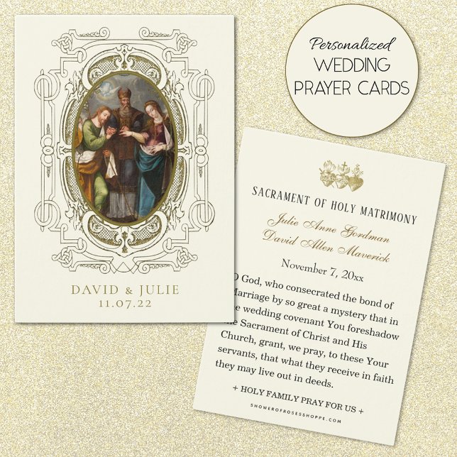 Catholic Wedding Prayer Holy Card Betrothal (Personalized Catholic Wedding Prayer Cards)