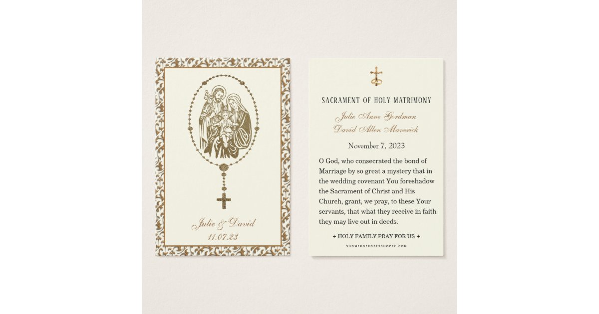 Catholic Wedding Prayer Holy Family | Zazzle